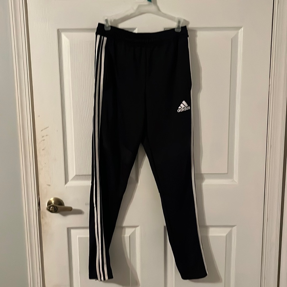 Never worn black adidas athletic pants size youth large